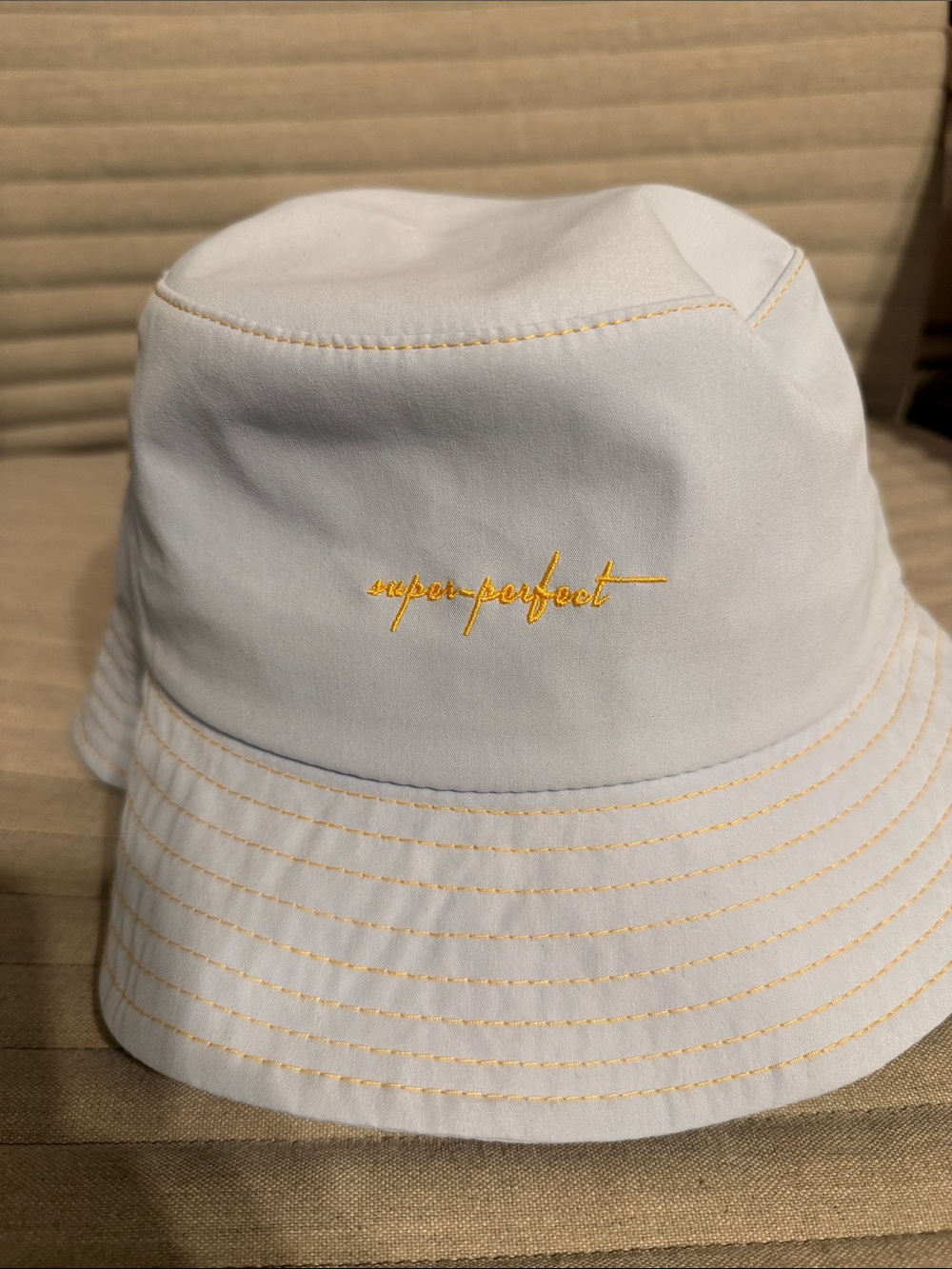 Kids Miniso Bucket Hat with Yellow Embroidery